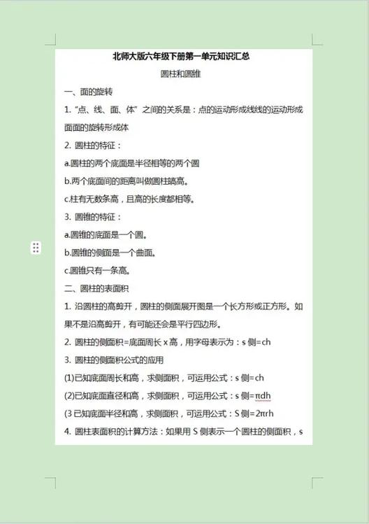 六年级下册数学知识点缩略图