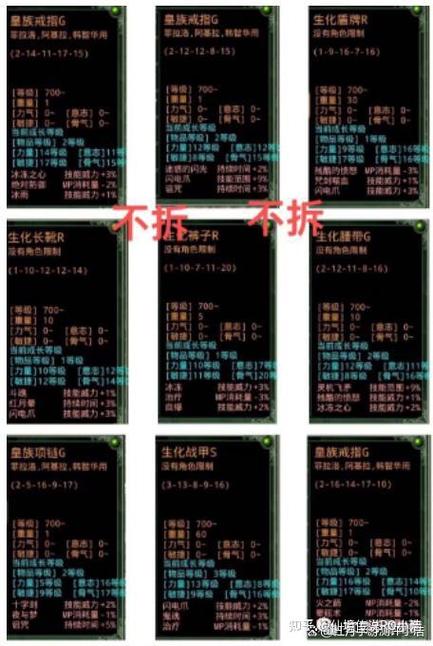 红月M全部物品明细
