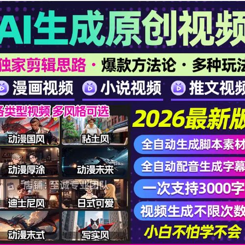 输入小说自动生成视频