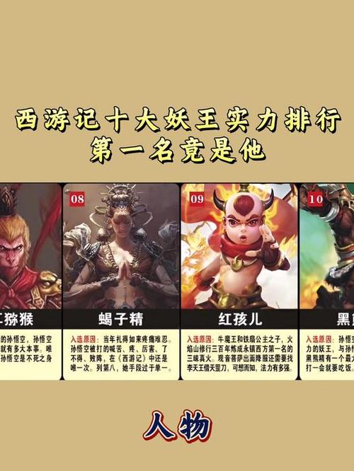 西游记妖怪战斗力排行榜前十
