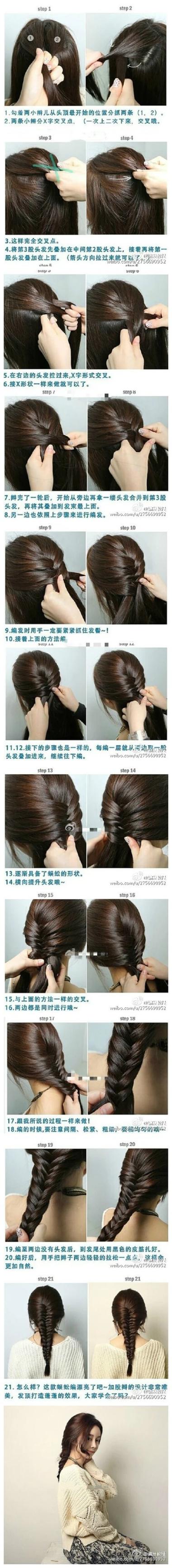 编发辫子100种图解