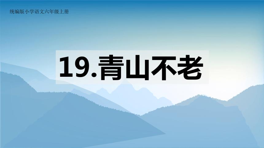 为什么作者说青山是不会老的