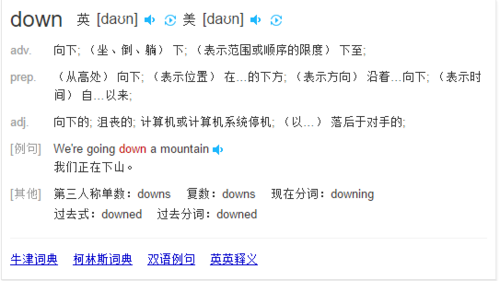 down的意思