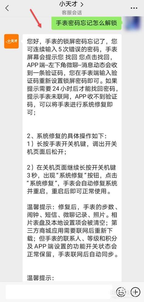 手表忘记密码怎么办?