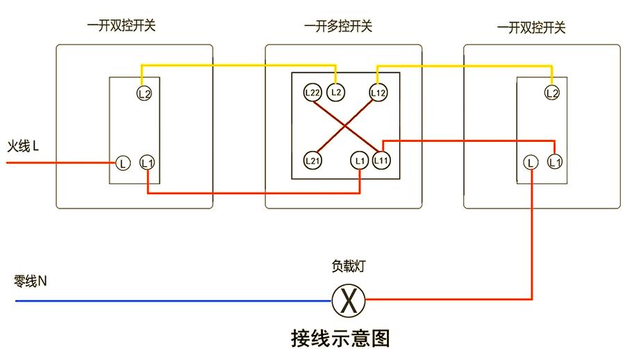 一位多控6孔接线图