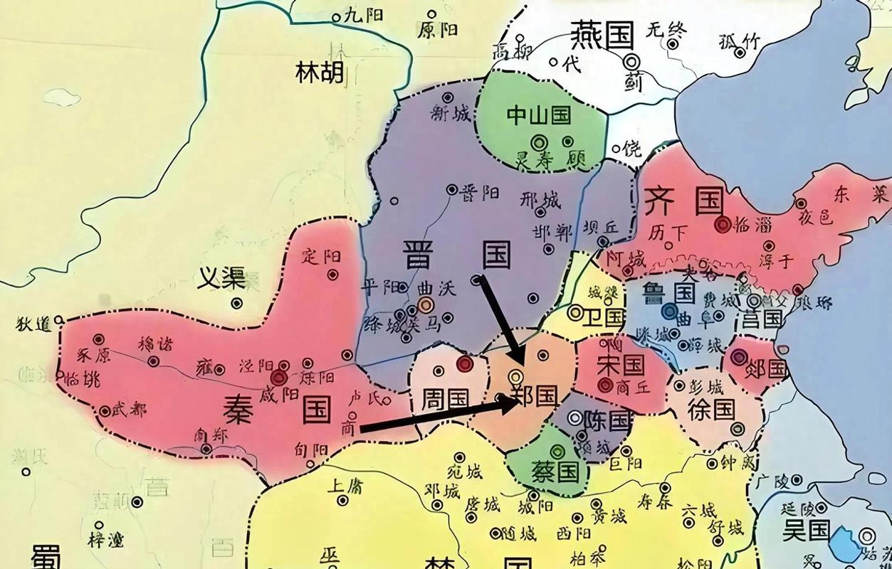烛之武退秦师地图讲解