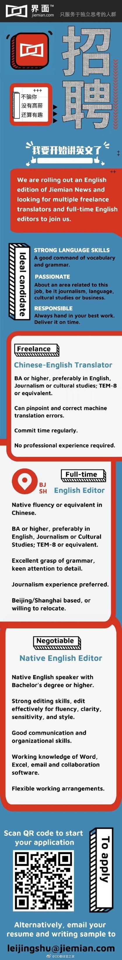 兼职 英文