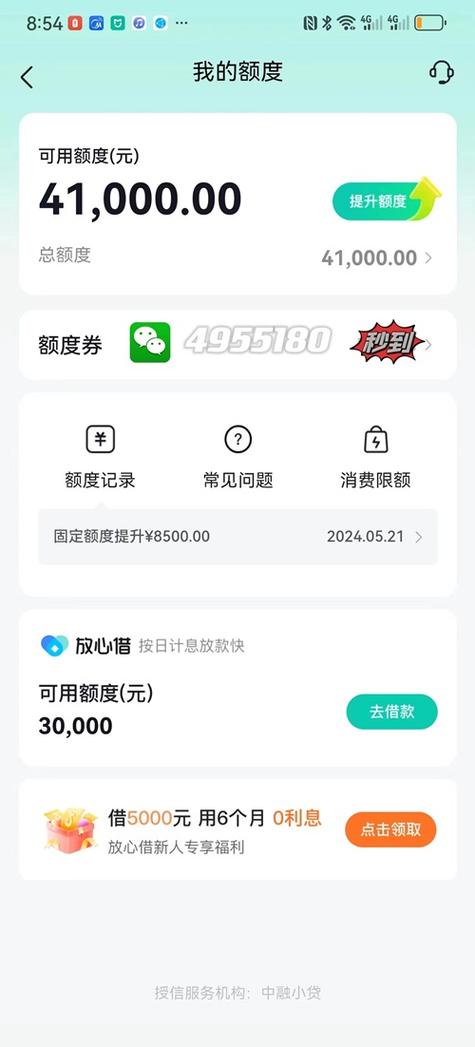 月月付额度在哪里