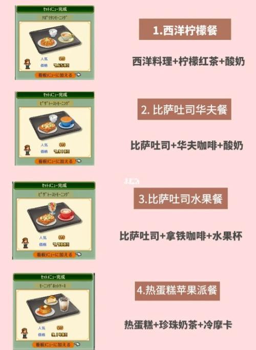 咖啡厅物语全部套餐