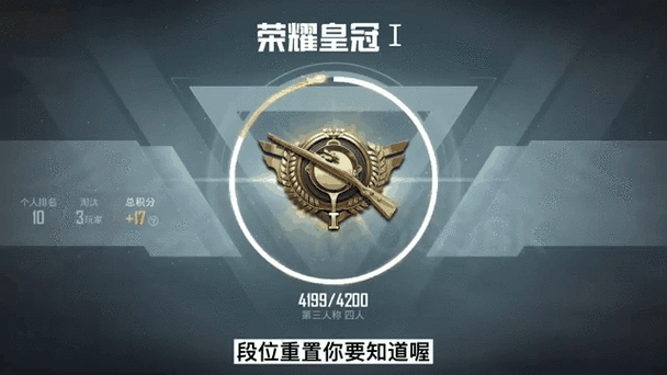 和平精英赛季重置段位