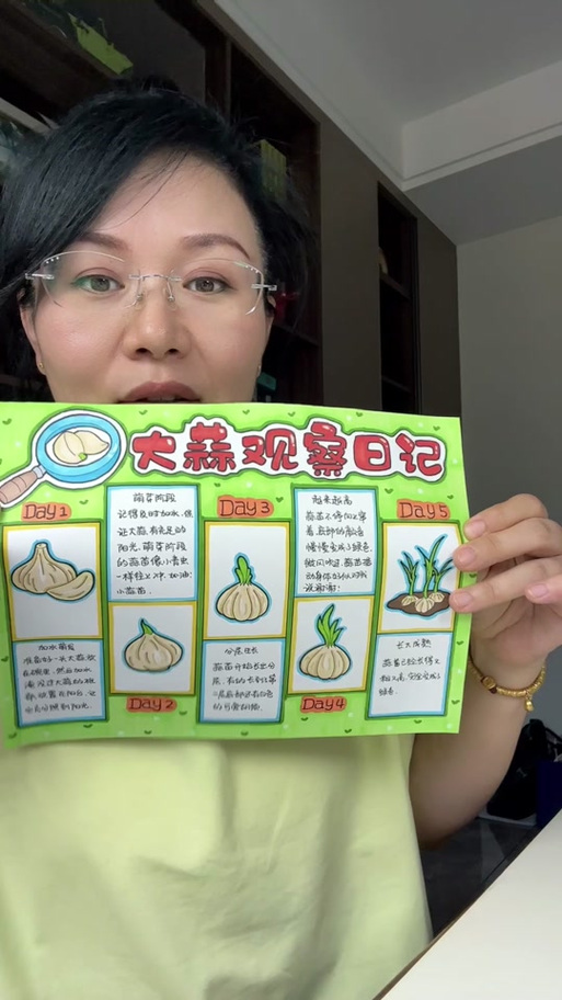 大蒜发芽过程观察日记图片