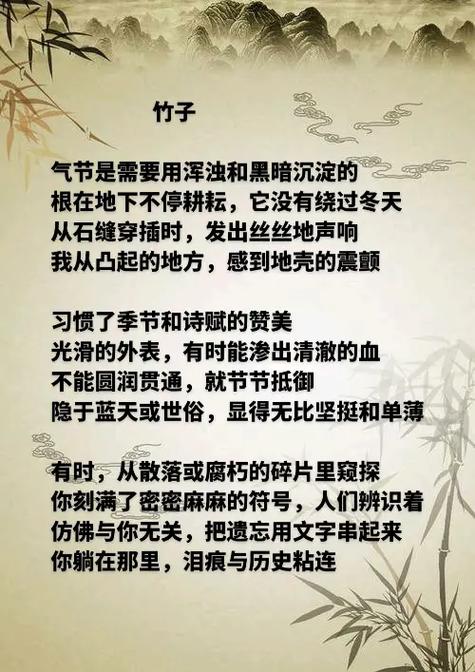 赞美竹子的美句