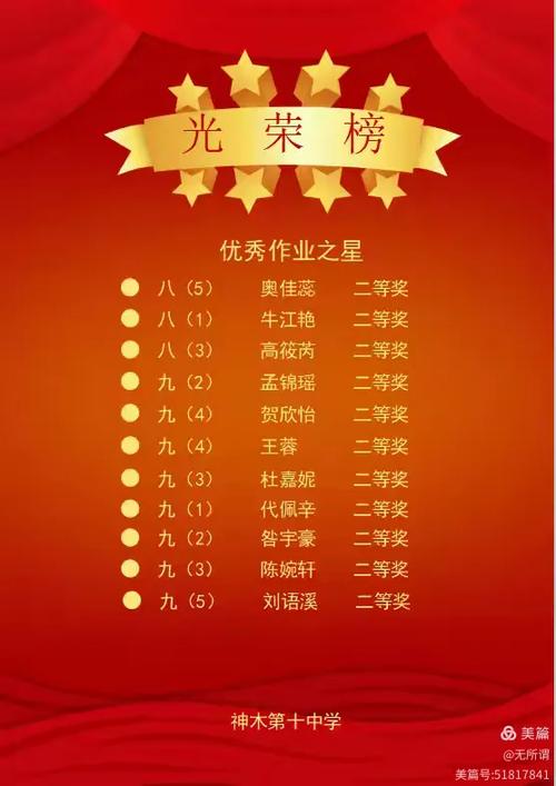 十个优秀之星称号