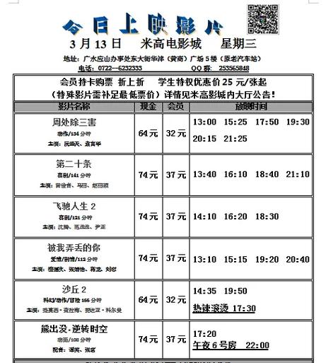 南通今日影讯一览表