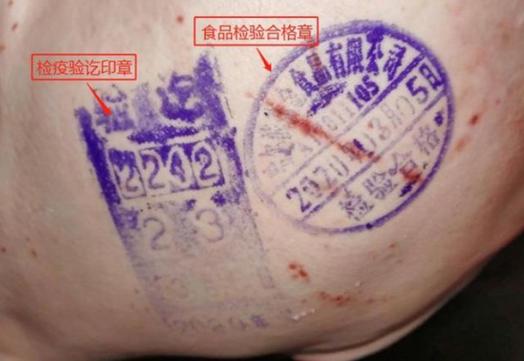 猪皮上的蓝色印章可以吃吗