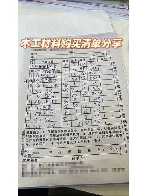 木工模板展开面积单价