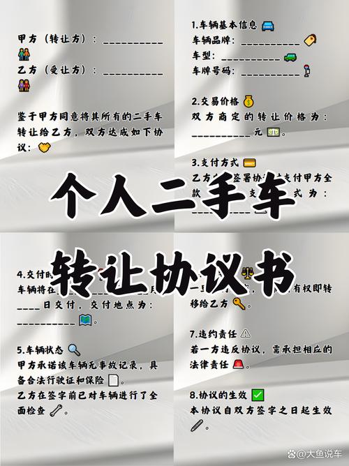 二手车不过户转让合同协议书