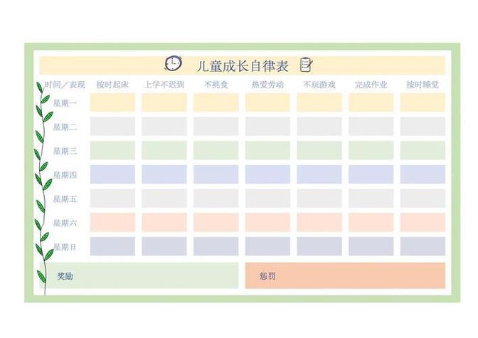 幼儿园21天养成打卡表