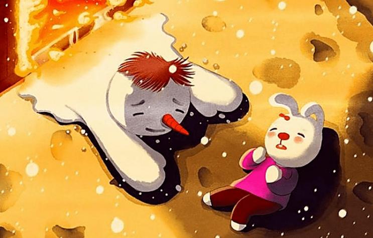 雪孩子配图100张