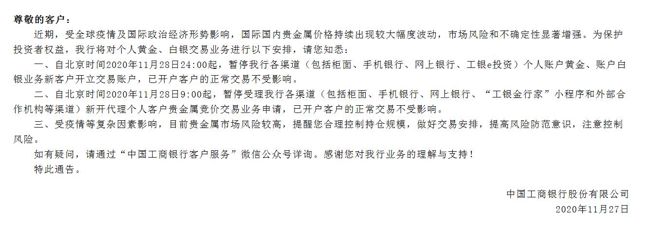 银行为什么关闭贵金属交易