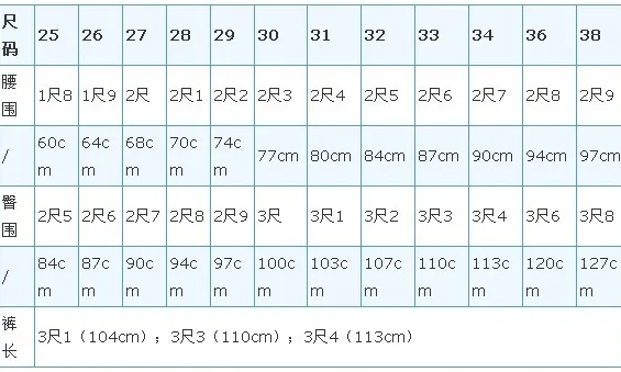 女款27的裤子是多大
