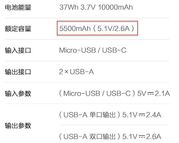 怎么算充电宝的额定容量截图