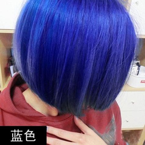 打蜡蓝色头发褪色后效果图
