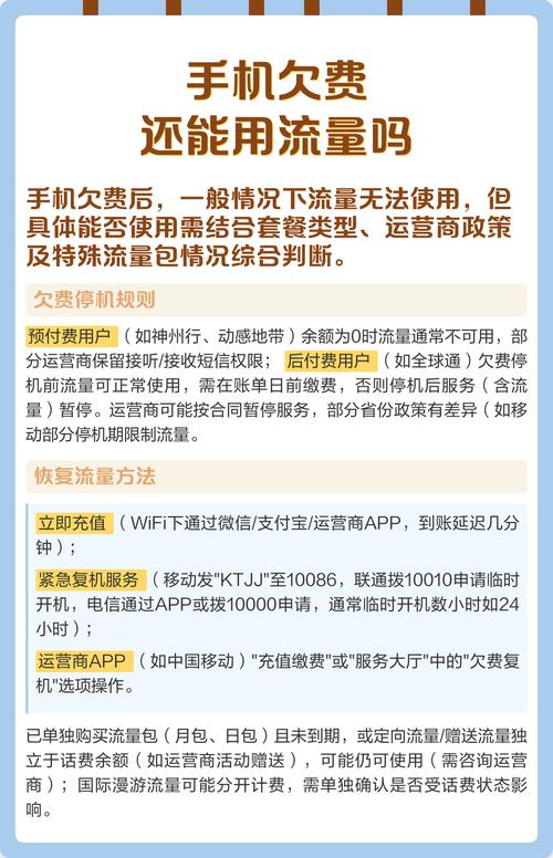 话费欠费后还能用流量吗