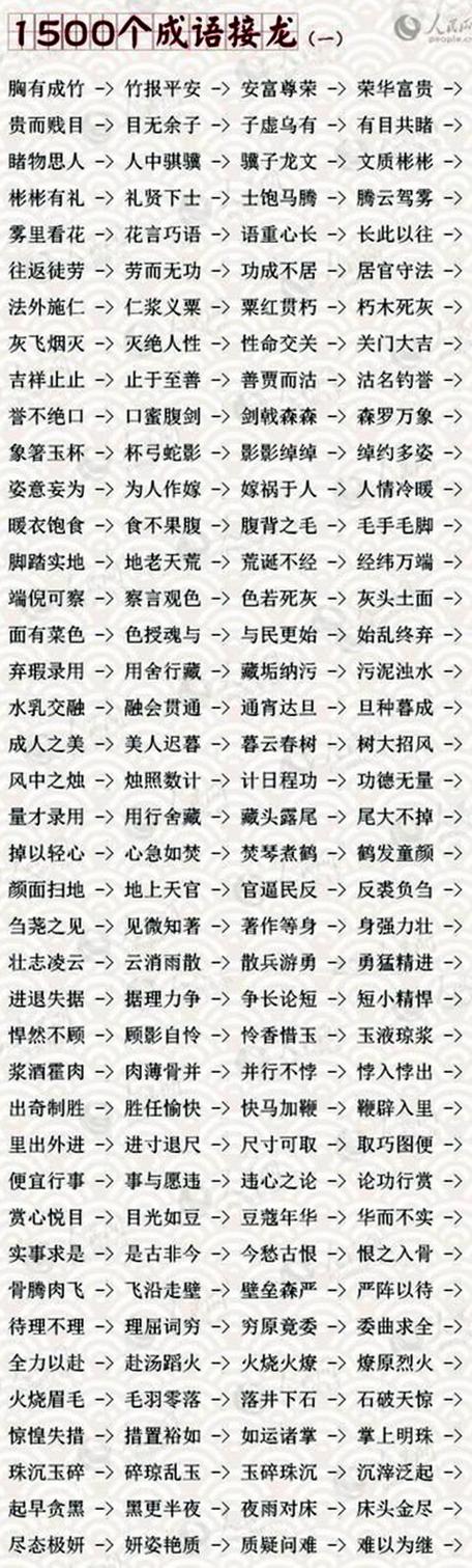 成语接龙答案大全图片