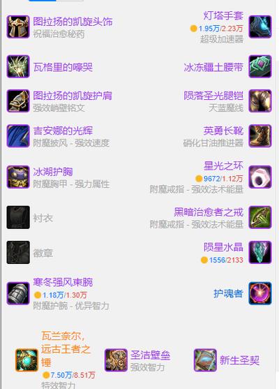 魔兽世界wlk奶骑插什么宝石