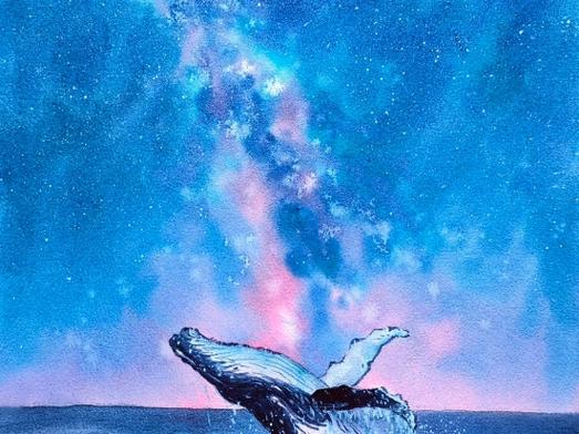 星空鲸鱼的画法