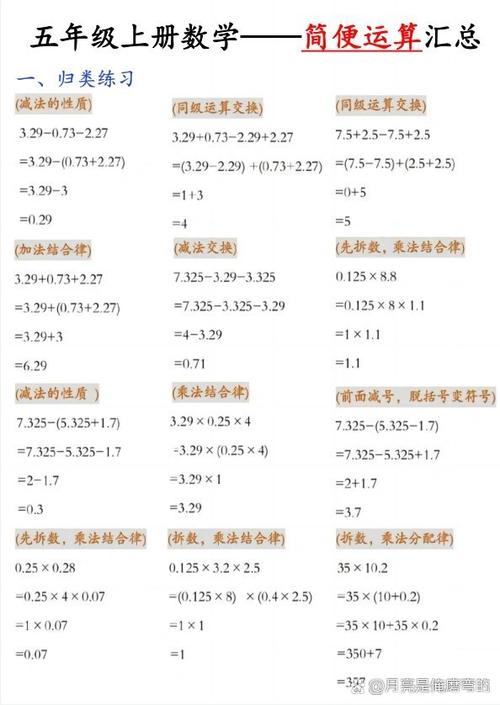 6年级上册简便题140道及答案图标