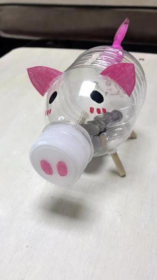用塑料瓶做小猪步骤