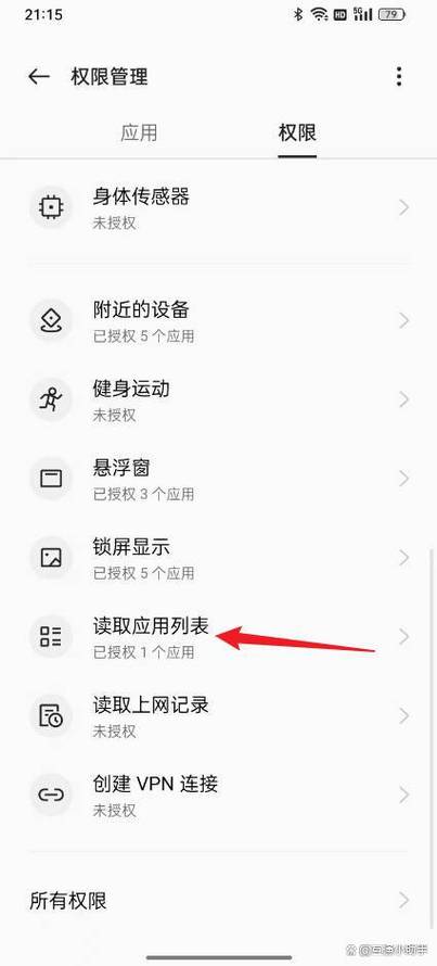 打开应用权限