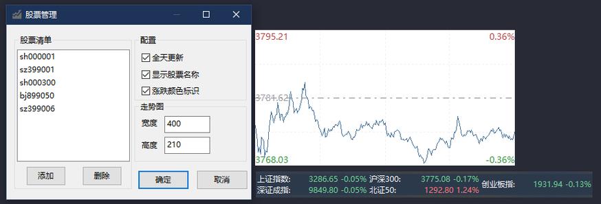 股票桌面插件截图