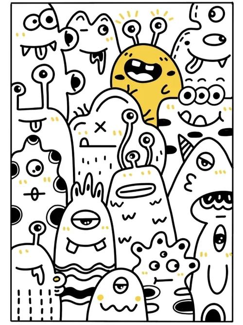 怪兽叠叠乐简笔画