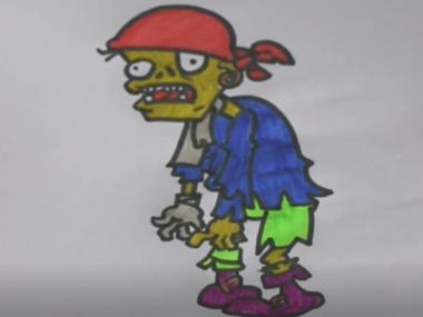10秒画一只僵尸王