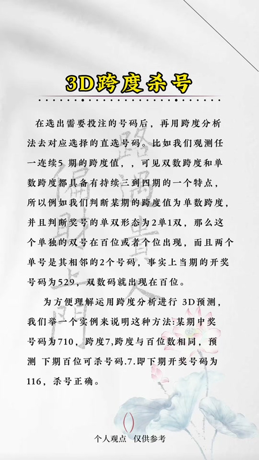 3d跨度振幅走势振幅