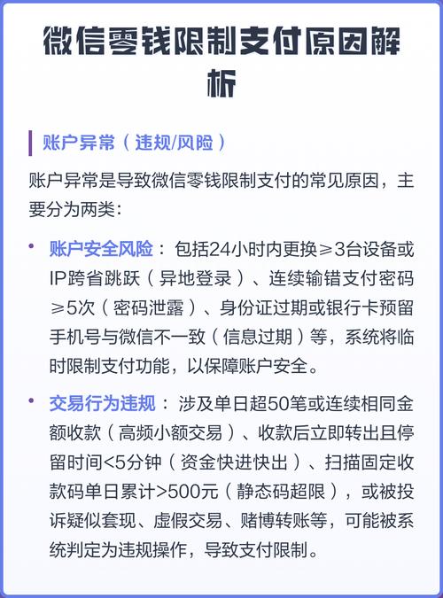 微信零钱账户受限原因有哪些呢