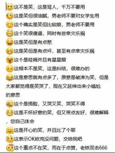 笑脸表情的意思全部截图