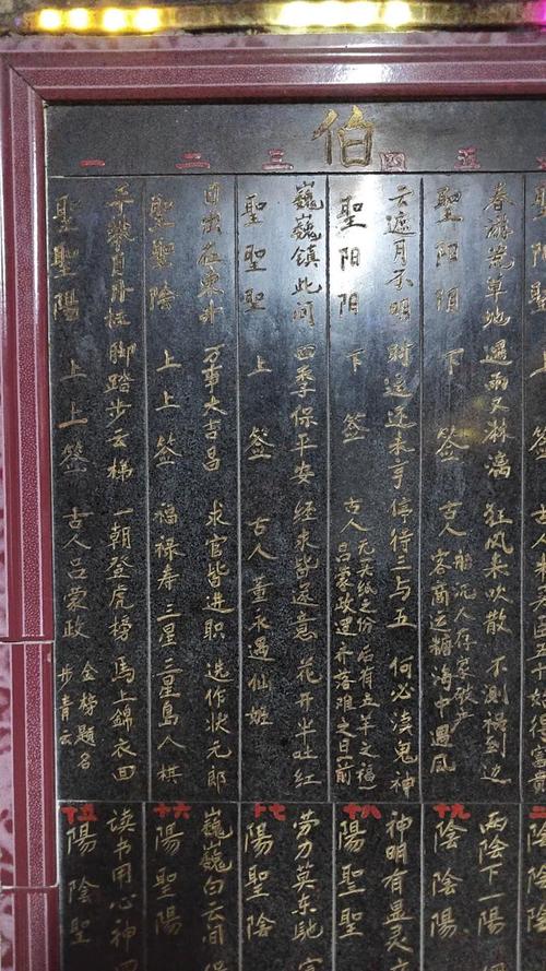 伯公签阴阳圣解签文