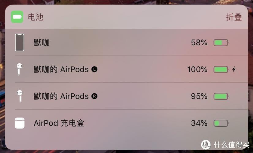 正品airpods右上角电量显示