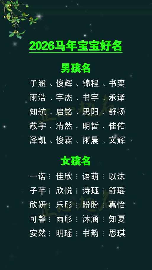 马年女孩名字