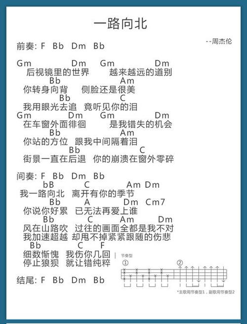 一路向北吉他谱