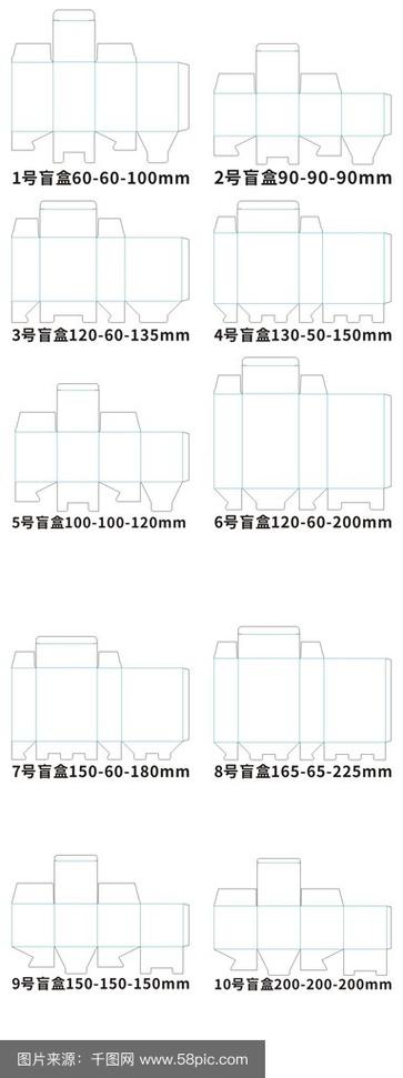 盲盒包装盒展开图