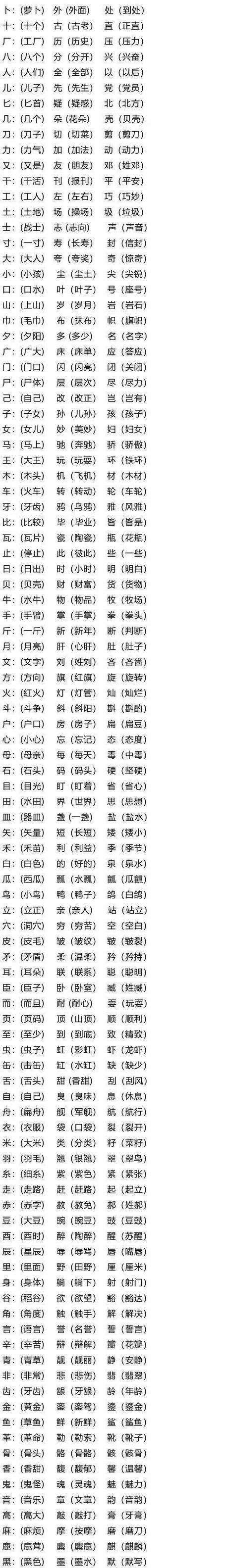 拆加偏旁变新字