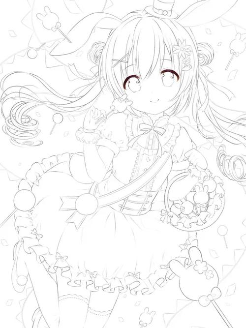 美少女涂色画