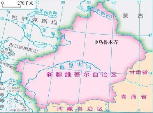 新疆地图在中国位置
