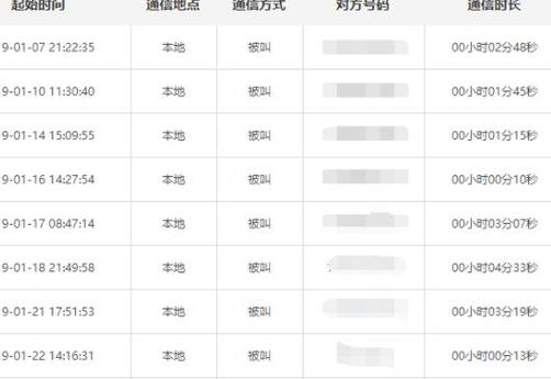 中国移动查询通话记录