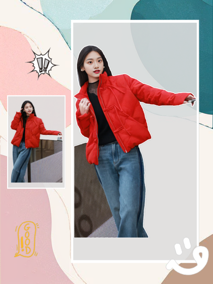 红色羽绒服怎么配衣服缩略图